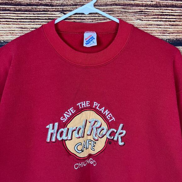 Vintage 1990s Hard Rock Cafe "Save The Planet" 2pc Crewneck Bundle Lot - Picture 6 of 8
